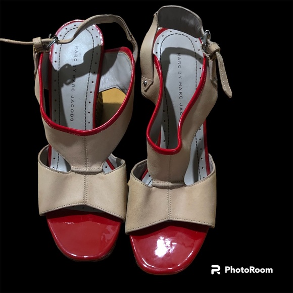 Marc by Marc Jacobs espadrille-style wedges Red and Tan - Picture 1 of 5